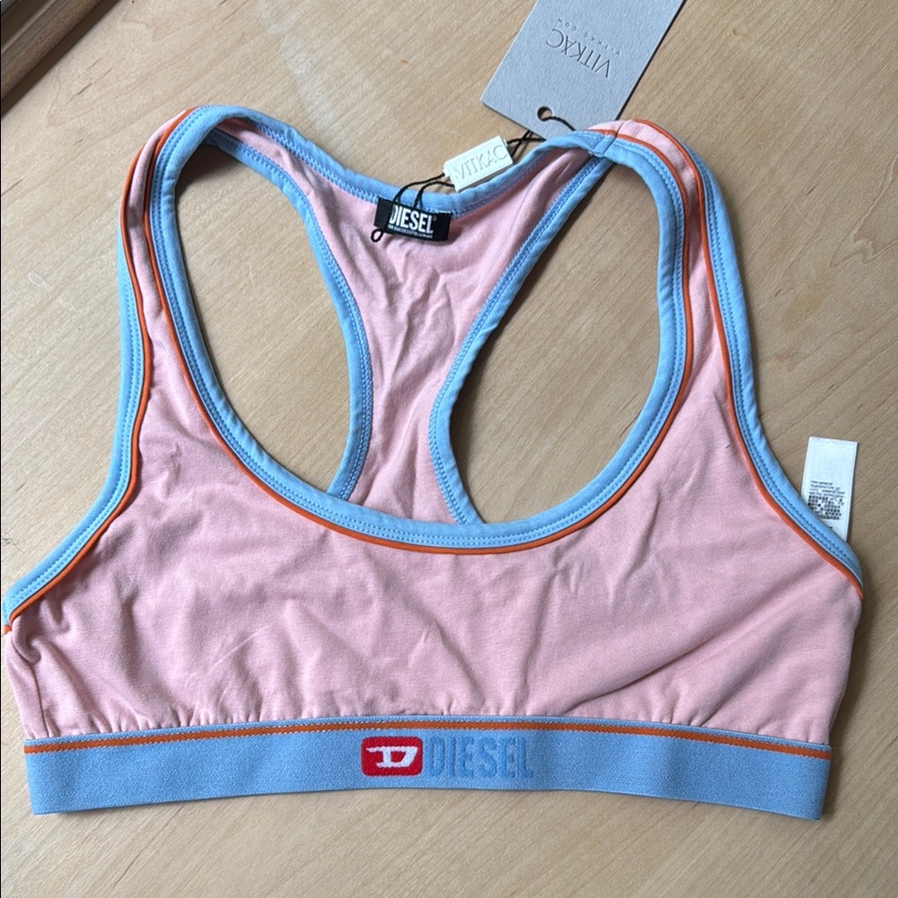 Diesel Pink and Blue Sports Bra Intimates